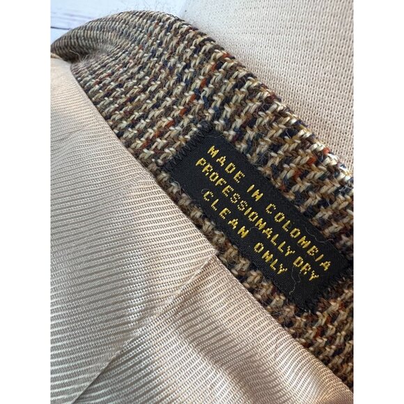 Oscar de la Renta Blazer Sport Coat 42R 42 Regular 100% Wool Lined Herringbone - Picture 2 of 12